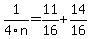 1%2F4n+=+11%2F16+%2B+14%2F16