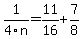 1%2F4n+=+11%2F16+%2B+7%2F8
