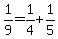 1%2F9+=+1%2F4+%2B+1%2F5