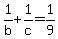 1%2Fb+%2B+1%2Fc+=+1%2F9
