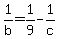 1%2Fb+=+1%2F9+-+1%2Fc