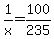 1/x=100/235