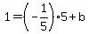 1+=+%28-1%2F5%29%2A5+%2B+b