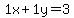 1+x+%2B+1+y+=+3