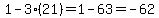 1-3%2821%29=1-63=-62