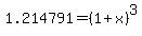 1.214791+=+%281%2Bx%29%5E3