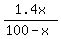 1.4x%2F%28100-x%29