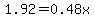 1.92+=+0.48x