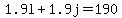 1.9l+%2B+1.9j+=+190