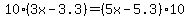 10%283x+-3.3%29+=+%285x+-+5.3%2910