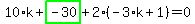 10%2Ak%2Bhighlight_green%28+-30+%29%2B2%2A%28-3%2Ak%2B1%29=0