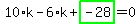 10%2Ak-6%2Ak%2Bhighlight_green%28+-28+%29=0