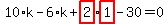 10%2Ak-6%2Ak%2Bhighlight_red%28+2+%29%2Ahighlight_red%28+1+%29-30=0