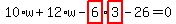 10%2Aw%2B12%2Aw-highlight_red%28+6+%29%2Ahighlight_red%28+3+%29-26=0