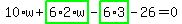 10%2Aw%2Bhighlight_green%28+6%2A2%2Aw+%29-highlight_green%28+6%2A3+%29-26=0