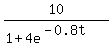 10%2F%281%2B4e%5E%28-0.8t%29%29