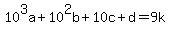 10%5E3a%2B10%5E2b%2B10c%2Bd+=+9k