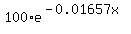 100*e^(-0.01657x)