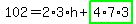 102=2%2A3%2Ah%2Bhighlight_green%28+4%2A7%2A3+%29