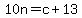 10n+=+c+%2B+13