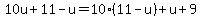 10u%2B11-u=10%2811-u%29%2Bu%2B9