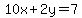 10x+%2B+2y+=+7
