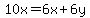 10x+=+6x+%2B+6y
