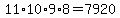 11%2A10%2A9%2A8+=+7920