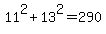 11^2+13^2=290