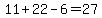 11+%2B+22+-+6+=+27