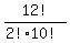 12!/(2!*10!)