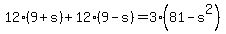 12(9+s)+12(9-s)=3(81-s^2)