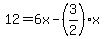 12=6x-%283%2F2%29x