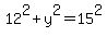 12%5E2+%2B+y%5E2+=+15%5E2