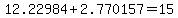 12.22984+%2B+2.770157+=+15