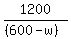 1200/((600-w))