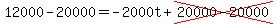 12000-20000=-2000t+cross(20000-20000)