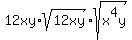 12xy * sqrt(12xy) * sqrt(x^4y))