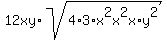 12xy * sqrt(4*3*x^2x^2x*y^2)