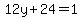 12y+%2B+24+=+1