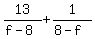 13%2F%28f-8%29++%2B+1%2F%288-f%29