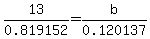 13%2F0.819152=b%2F0.120137