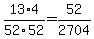 13%2F52%2A4%2F52=52%2F2704