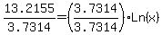 13.2155%2F3.7314+=+%283.7314%2F3.7314%29%2ALn%28x%29