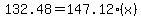 132.48 = 147.12(x)