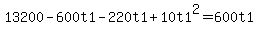13200-600t1-220t1%2B10t1%5E2=600t1