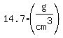 14.7(g/cm^3)