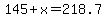 145%2Bx=218.7