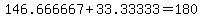146.666667%2B33.33333=180