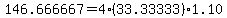 146.666667=4%2833.33333%29%2A1.10